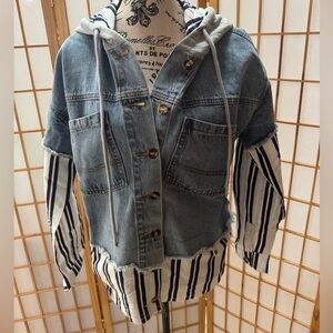 NWT Dance & Marvel Denim Hoodie Jean Jacket Size S